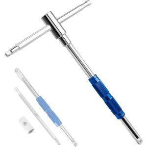 YAKAMOZ 360 Spinner T Handle Wrench - Adjustable 3-Way T-Handle Hex Allen Key Wrench with 1/4 3/8 1/2 Drive Adapters T Handle Socket Driver for Car Motorcycle and Home Repair, Cr-V Steel