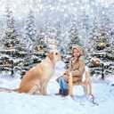 Winter Forest Photography Backdrop 8x6FT Christmas Tree Snowy Snowflake Wonderland Scene Background Winter Holiday Party Decorations Supplies Photo Props