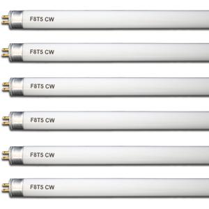 (6 Pack) F8T5/CW 4100K 12 Linear Fluorescent Light Bulb, 8W Cool White T5 Tube, G5 Mini Bi Pins Base Replacement for Under Cabinet Light, RV, Closet