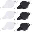 6 Pack Plant Pulley Retractable Hanger, Easy Reach Plant Pulley Adjustable Height Wheel for Hanging Plants Heavy Duty, Indoor Outdoor Plant Hanger for Garden Baskets Pots - Black and White