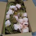 8 Pcs Faux Silk Peony - Artificial Peonies Stems Fake Silk Peony Branches Real Look for Vase DIY Flower Arrangements Home Living Room Kitchen Office Wedding Table Decor - Blush Pink
