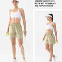 Cosmolle Lightweight Hiking Cargo Shorts Womens Quick Dry Athletic Shorts for Camping Golf with Zipper Pocket Water Resistant (Beige, L)