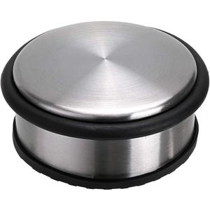 Sumnacon Heavy Duty Floor Door Stopper No Drill, Durability Stainless Steel Door Stops with Anti-Skid Rubber - Contemporary Decorative Safety Door Wedge for Home Office Commercial Industrial, Silver (4.1X1.7 Inch)