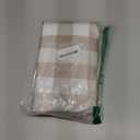 Hiasan 54 x 108 Inch Checkered Tablecloth Rectangle - Waterproof, Wrinkle Resistant and Washable Gingham Table Cloth for Outdoor Picnic, Kitchen and Holiday Dinner, Khaki and White