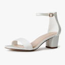. Adams Daisy Heeled Sandals - Ankle Strap Low Block, Open Toe Dress Pumps, Chunky Heels - Dressy Shoes for Women - Bridal, Wedding, Summer Sandals, Size -11