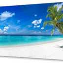 XXMWallArt FC2498 Seascape Canvas Art - Tropical Paradise Beach With White Sand and Coco Palms - Summer Beach Nature Pictures for Living Room, Bedroom, Home and Office Wall Decor, 71"L x 36"W