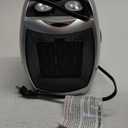 Kismile Small Electric Space Heater,Portable Ceramic Space Heater Fan for Office with Adjustable Thermostat and Overheat Protection ETL Listed for Kitchen, 750W/1500W(Silver)