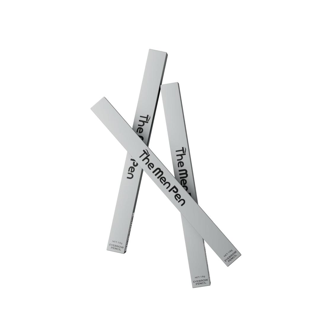 The Men Pen - Waterproof Eyebrow Pen | Beard Filler for Men | Microblading Eyebrow Pen | Hair Filler | Anti-Smudge | Mustache, Beard & Eyebrow Filler | Dark Brown (Pack of 3)