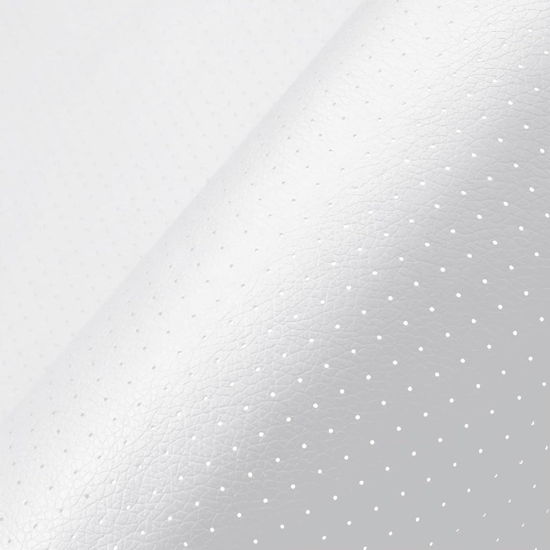 Leather Repair Patch, Breathable Perforated Self Adhesive Repair Patch, Furniture Couch Car Seats Office Chairs Sofa Repair  Faux Leather Patch (White,15.7x39.3 inch)