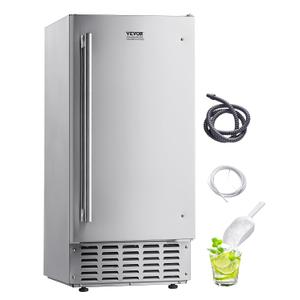 VEVOR Under Counter Ice Maker Machine, 66 Lbs/Day Undercounter Nugget Ice Maker with Gravity Drain, Reversible Door, Self-Cleaning & 24H Timer, Stainless Steel Ice Machine for Commercial Home Kitchen