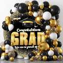 6.5FT Graduation Round Arch Backdrop Cover for Circle Arch Stand Wrinkle Resistant Circle Arch Backdrop Cover for Class of 2025 School Grad Party Decorations