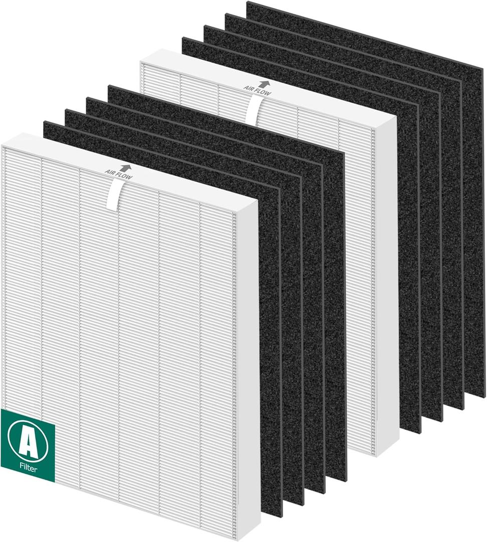 C535 Replacement Filter for Winix 115115 HEPA Filter Replacement Winix 5300-2, 6300-2 Air Purifier, 2 H13 True HEPA Filter + 8 Activated Carbon Pre-Filters by APPLIANCEMATES (White)
