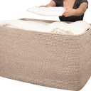 OIAHOMY 118L XXXLarge Cotton Rope Storage Basket, Oversized Blanket Basket, Used for Organizing Dirty Clothes in Living Room, Bedroom, Nursery, Dog Toy Storage Bins, 25" x 17" x 16",Brown variegated
