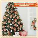 Sumind 12 Pcs Glass Christmas Gingerbread Ornaments 3D Gingerbread Face Decorations for Christmas Tree with Bow 2.36 Inch Glass Ball Hanging Decor for Xmas Indoor Outdoor Holiday Party Supplies