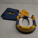 Rabb 1st Potty Training Seat, Upgrade Toddler Toilet Seat for Kids Boys Girls, 2 in 1 Potty Training Toilet for Kids, Splash Guard Anti-Slip Pad Step Stool（Blueyellow）