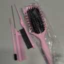 Curl Defining Brush, Curly Hair Brush for Styling, Shaping, Detangling & Defining Curls for Women and Men, Curl Brushes for Curly Hair Work on all Wet or Dry Hair Types (Pink,4 Pcs Set)
