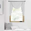 NICETOWN Swag Valances for Kitchen Window, Home Decoration Waterfall Curtain Valances for Short Window, Sheer Curtains with Beaded Tassel for Living Room/Baby Nursery, 1 PC, 39" Wide, Light Grey