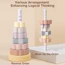 Joyreal Wooden Spinning Stacking Toys, Neutral Ring Stacker Montessori Toys for Toddlers 1-3, Christmas Birthday Gifts for Boys Girls