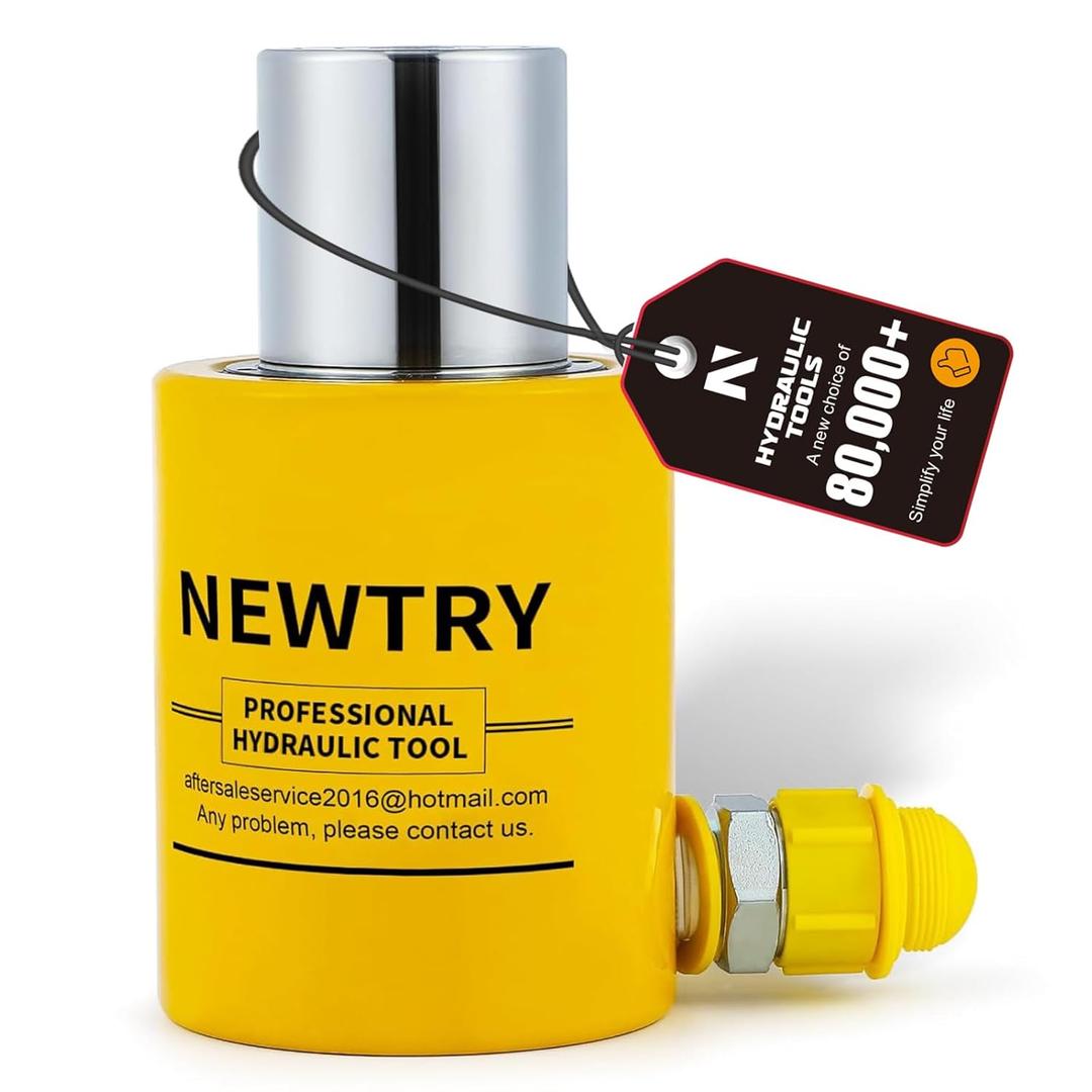 NEWTRY 20 ton Hydraulic Ram Cylinder Jack 2/50mm Stroke Porta Power Ram Industrial Lifting Jack Retract Automatically