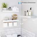 QEEIG Bathroom Shelves Over Toilet - Wall Mounted Floating Shelves Toilet Paper Storage Small Farmhouse Decor Shelf 16 inch Set of 3, White (019-W3), 3pcs