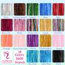 Hair Tinsel,18 Colors Hair Tinsel Kit for Girls 7600 Strands Fairy Tinsel Hair Extensions Holographic Hair Tinsel Heat Resistant Colored Hair Glitter Christmas Party Festival (18 Colors)