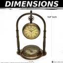 Antique Brass Table Clock Vintage Desk Clock with Roman Numerals | Collectible Decorative Brass Timepiece for Home & Office