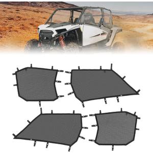 KEMIMOTO 2024/2025+ Window Mesh Net 4 Seater XP 1000 Side Soft Windshield Compatible with 2024/2025+ Polaris RZR XP 4 1000 Mesh Window Sun Shade Net UTV