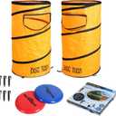 Folding Disc Toss Game Set - Flying Disc Toss Dunk Game Set - Includes 2 Disc Targets with Bean Bag & 2 Flying Discs & Carrying Case - Great for Backyard,BBQs,Tailgating