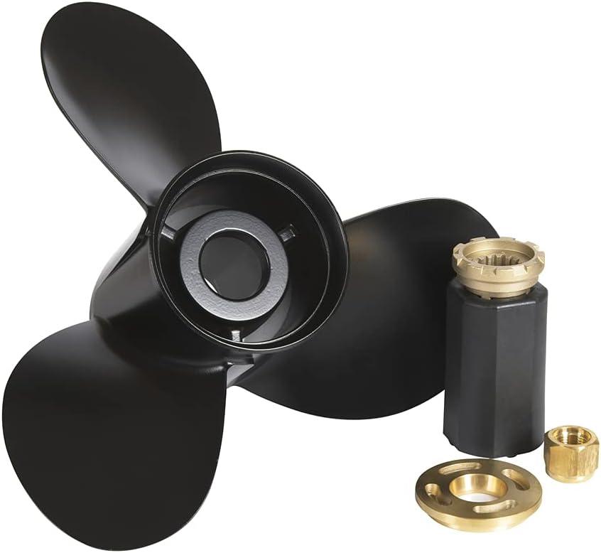 YOUNG PROPS 13 3/4 x 15Replace OEM#48-77342A45 Upgrade Aluminum Boat Propeller for Mercury Engines 40 50 60 70 75 80 90 100 115 125 140 150HP 13.75dia x 15 Pitch Hub Kits Included 15Spline Tooth RH