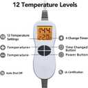 Ambershine 19''x24'' Weighted Neck & Shoulder Heating Pad, 2.5lbs with 12 Temperature Settings& 4 Auto-Off Timers, Pain Relief for Neck/Shoulder/Back(Light Blue)