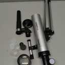 Telescope for Kids 50mm 100x Magnification Beginner Silver Telescopio with Tripod, 2 Eyepieces, Finder Scope Set, STEM Educational Astronomy Chritstmas Gift for Boys & Girls Ages 6-12