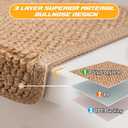 Bullnose Carpet Faux Sisal Stair Treads | Set of 14 | Stair Treads for Wooden Steps Indoor Anti Slip Braided Staircase Protector Pet Friendly Rugs Covers 9.44" X 29.5"x 1.9",Golden