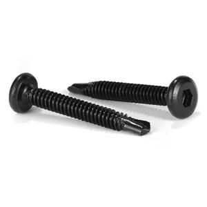 #12 x 1-1/4" Sheet Metal Screws 100Pcs 410 Stainless Steel Flat Head Socket Cap, Tek Allen Socket Drive Self Tapping Black Oxide by SG TZH