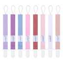 Babygoal Baby Girl Pacifier Clips 8 Pack, Pacifier Holder Clip Fits Most Pacifier and Binkies-Neutral Color (Solid Color 02)