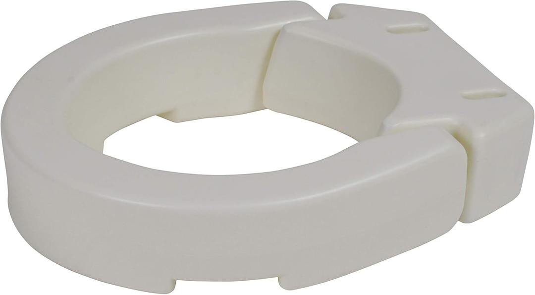 Drive Medical Hinged Toilet Seat Riser, Standard Seat, White