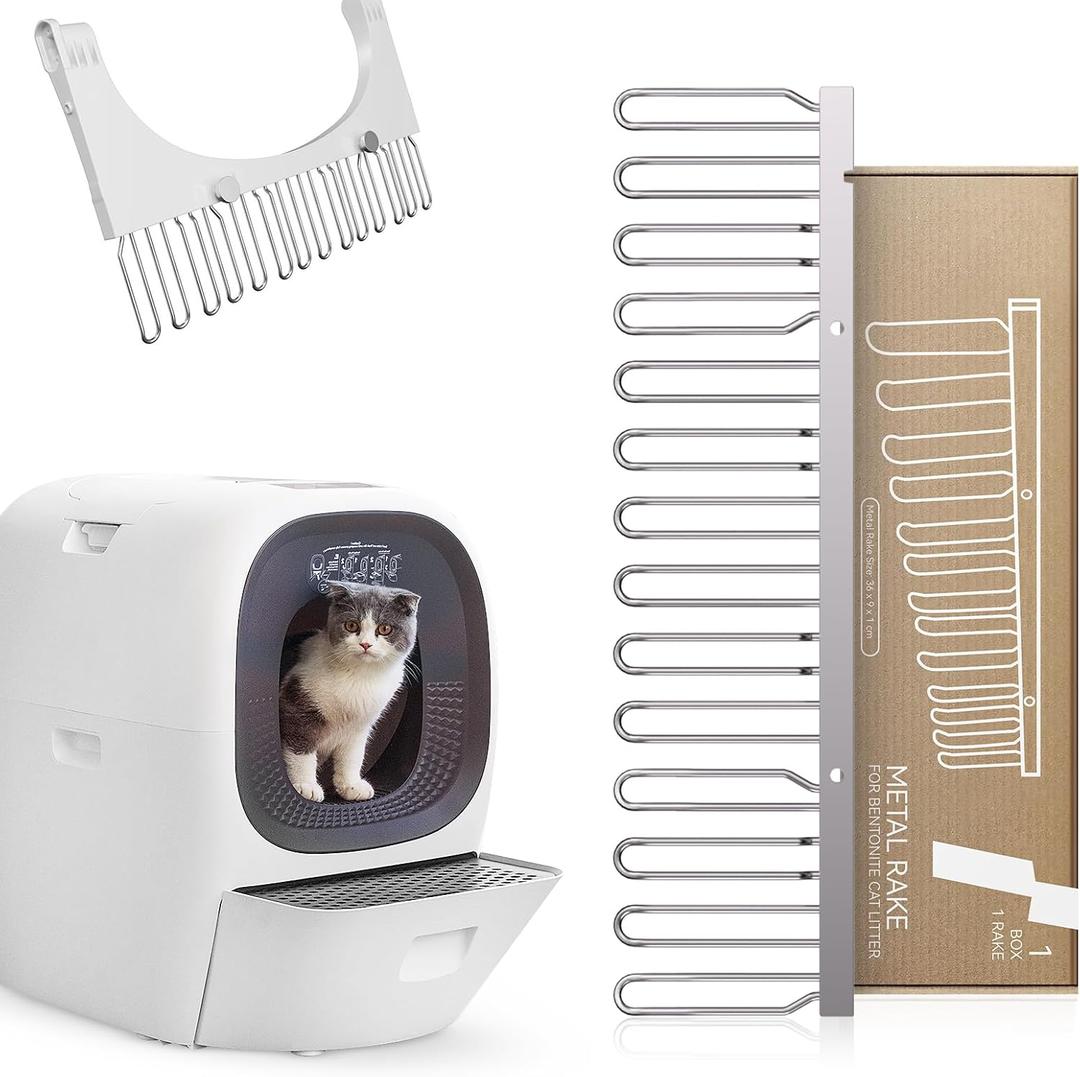 Upgraded Rake Replacement Compatible with Self Cleaning Cat Litter Box RealScooper Pro Scoop Free Special Designed Stainless