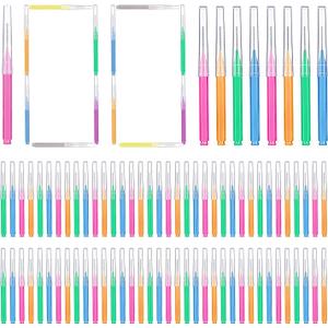 GOUWEIBA 100 pcs Braces Brush Disposable Interdental Brush Toothpick Dental Flossing Head Oral Dental Hygiene Flosser Tooth Cleaning Tools (Mixed Color)