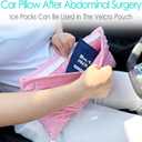Hysterectomy Pillow Post Surgery Hysterectomy Recovery Must Haves Gifts Seatbelt Pillows with Pocket for Hot Cold Pack, After Surgery Abdominal Tummy Tuck Car Pillow Minky Dot Coral, 1 Count