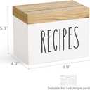 Dahey Wooden Recipe Box White Recipe Organizer with 100 Recipe Cards and 6 Dividers, Recipe Card Holder Box Set with Lid and Slots to Write in Your Own Recipes for Cooking Lover Kitchen, 6.9''x4.3''