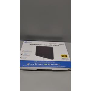 TV Antenna Indoor, Digital Amplified Indoor HDTV Antenna, 1080p VHF UHF Television Local Channels Detachable Signal Amplifier and 16.5ft Long Coax Cable (White)