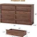 Garvee 8 Drawer Dresser for Bedroom, 54" Wide Modern Dressers & Chest of Drawers with Large Storage, Wooden Dresser Organizer Closet for Living Room, Entryway, Nursery, Walnut, 15.9"D x 54"W x 32"H