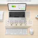 seenda Wireless Bluetooth Keyboard Mouse Combo, COE401 Rechargeable Silent Keyboard Mouse Compact Slim, 3 Multi-Device Connection, Compatible for Windows/Mac PC Laptop MacBook iPad, White Silver