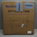 Folding Table 4 Foot Portable Heavy Duty Plastic Fold-in-Half Utility Table Small Indoor Outdoor Adjustable Height Folding with Carrying Handle, Camping and Party,White