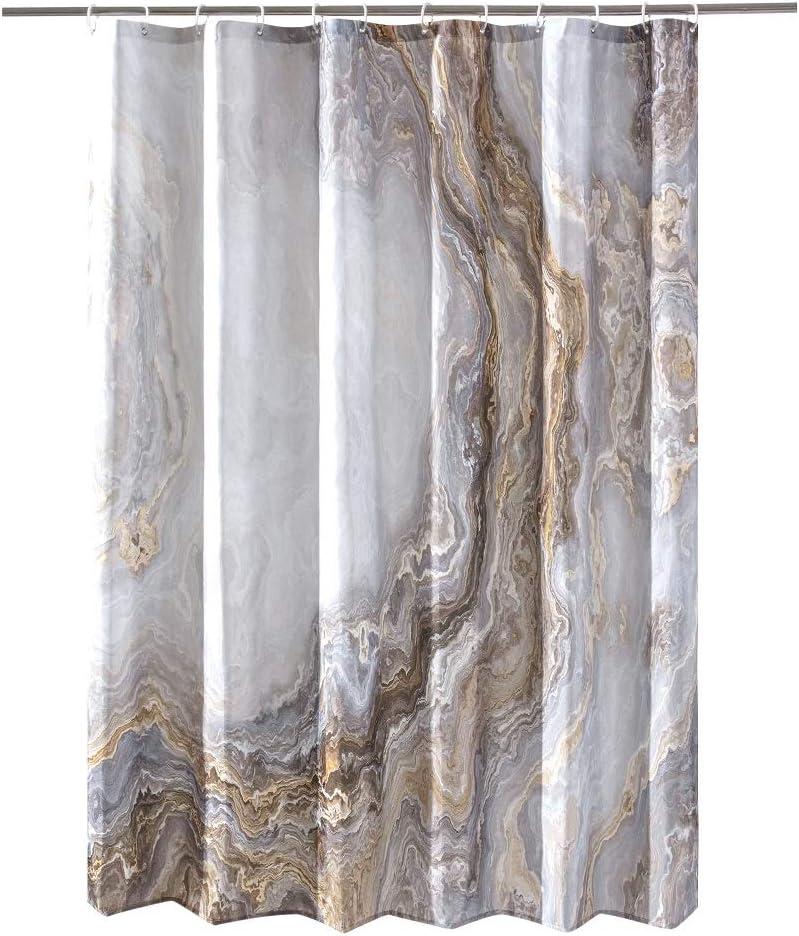 COSEVIER Shower Curtain Marble Texture for Bathroom, Polyester Fabric Waterproof Bathroom Decor, 72x72 Inches, Stardard Size