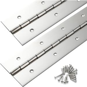 2 Pack Marine Grade Heavy Duty Piano Hinge 36 Inch x 2 Inch Width, True 0.060'' Thick Stainless Steel Piano Hinge for Heavy Duty Cabinet, Door, Toolbox, Metal Plate, Furniture, Industrial Project