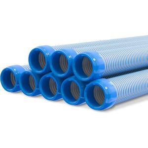 Poolvio Pool Vacuum Hose 26 Feet (8 x 40 Inch), 1.5 Inch Cuffs, Compatible with Most Inground Automatic Cleaners (Blue+White)