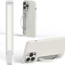 SleekStrip SleekGrip-Essential Ultra Thin Phone Grip Stand,Slim Metal Finger Loop Ring Hand Holder Strap Cell Phone Grips for iPhone 16 Pro Max,17 Air,Android,Case Back - Frosted x Pure White