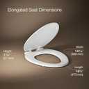 KOHLER Stonewood Quiet-Close, Elongated Toilet Seat Soft Close, Durable Wood, Easy Installation, Universal Fit, Home Essentials, White Finish, K-20466-0