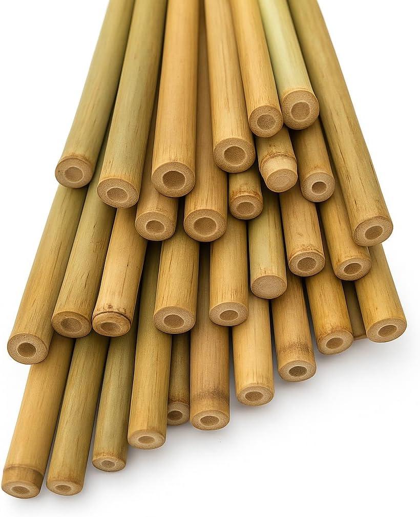 20 Pcs - 16 inches Plant Stakes Natural Garden Bamboo Sticks for Indoor and Outdoor Plants, Plant Support Stakes for Tomatoes, Beans, Potted Plants