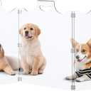 Clear Acrylic freestanding Dog Gate 3 Panels for The House, 31.5'' Extra Tall Pre-Installation Clear Acrylic Pet Gate, Folding Freestanding Dog Gates for Doorways for Small Pets